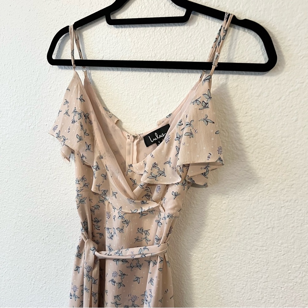 Lulu's Pink Floral Midi Dress - Picture 7 of 14